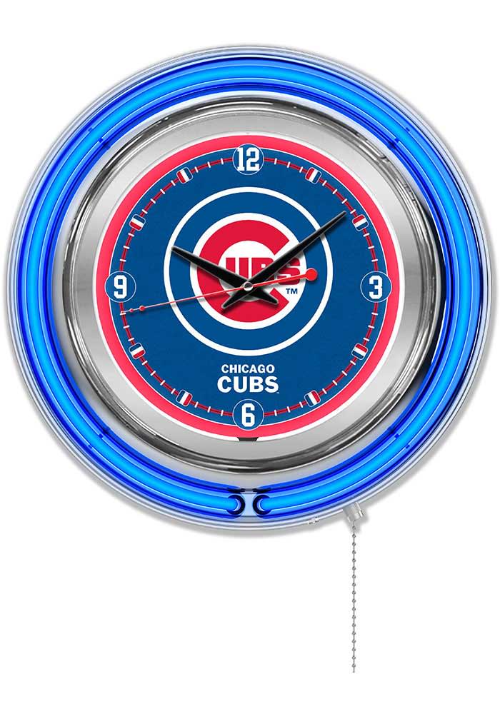 Chicago Cubs nostalgic look logo neon outlet wall clock