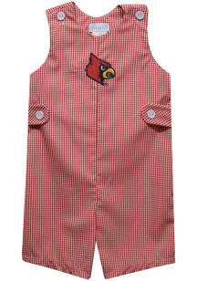 Vive La Fete Louisville Cardinals Baby Cardinal Gingham Overalls