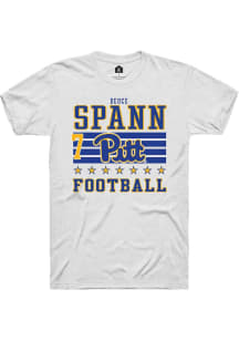 Deuce Spann Rally Mens White Pitt Panthers NIL Striped Player T Shirt