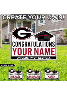 Georgia Bulldogs Personalized Congratulations Grad Yard Sign - White