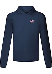 Levelwear Columbus Blue Jackets Mens Navy Blue Dimension Embroidered 3D Patch Long Sleeve Hoodie