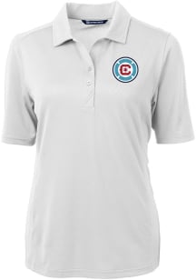 Cutter and Buck Chicago Fire Womens White Virtue Eco Pique Short Sleeve Polo Shirt