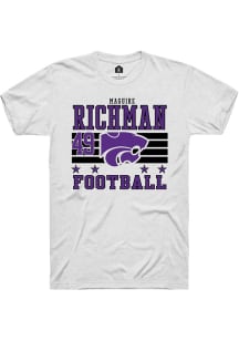 Maguire Richman Rally Mens White K-State Wildcats NIL Striped Player T Shirt