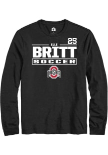 Elle Britt Mens Black Ohio State Buckeyes NIL Stacked Box Long Sleeve Player T Shirt