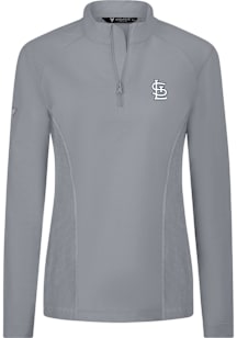 Levelwear St Louis Cardinals Womens Grey Upright Insignia 2.0 Qtr Zip