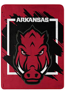 Arkansas Razorbacks Running Hog Raschel Throw Blanket - Cardinal