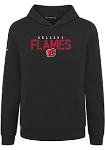 Levelwear Calgary Flames Youth Black Podium Jr Carve Long Sleeve Hoodie