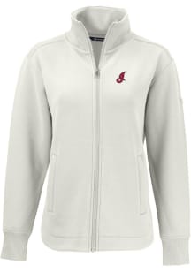 Cutter and Buck Cleveland Guardians Womens White Cooperstown  Roam Light Weight Jacket