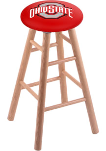Brown Ohio State Buckeyes Round Cushion Oak Pub Stool