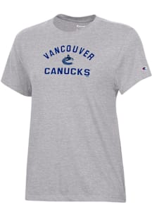 Champion Vancouver Canucks Womens Grey Arch Team Mascot Core Short Sleeve T-Shirt