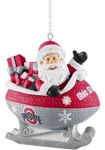 Ohio State Buckeyes Sleigh Ornament - Red