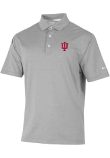 Mens Indiana Hoosiers Grey Columbia Sand Tee Short Sleeve Polo Shirt