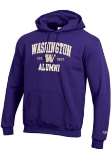 Mens Washington Huskies Purple Champion Est Alumni Powerblend Hooded Sweatshirt