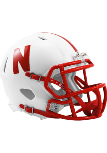 White Nebraska Cornhuskers White Speed Mini Helmet