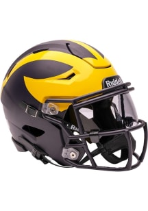 Yellow Michigan Wolverines Logo Midi Speed Replica Full Size Football Helmet
