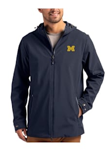 Cutter and Buck Michigan Wolverines Mens Navy Blue Camano Light Weight Jacket