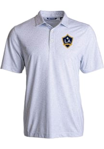 Cutter and Buck LA Galaxy Mens White Pike Pebble Short Sleeve Polo