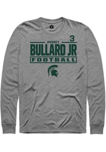 Rodney Bullard Jr Michigan State Spartans Graphite NIL Stacked Box Long Sleeve Player T Shirt