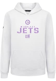 Levelwear Winnipeg Jets Youth White Podium Jr Carve Long Sleeve Hoodie
