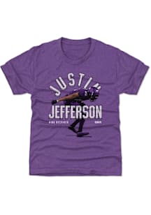 Justin Jefferson Minnesota Vikings Youth Purple Celebration Player Tee