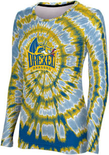 ProSphere Drexel Dragons Womens Navy Blue Tie Dye LS Tee