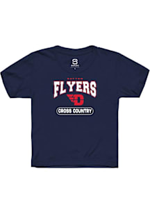 Summit Sportswear Dayton Flyers Youth Navy Blue Cross Country Short Sleeve T-Shirt