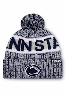 Forever Collectibles Penn State Nittany Lions Navy Blue Wordmark Heather Light Up Beanie Mens Knit..