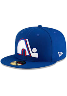 New Era Quebec Nordiques Mens Blue Retro Basic 59FIFTY Fitted Hat