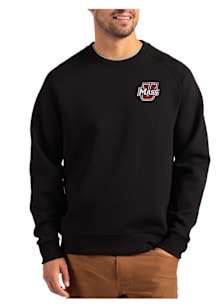 Cutter and Buck Massachusetts Minutemen Mens Black Roam Long Sleeve Crew Sweatshirt
