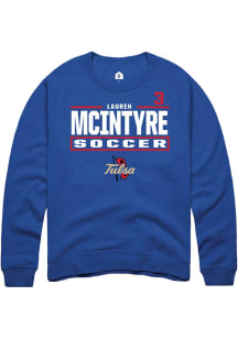Lauren McIntyre Rally Mens Blue Tulsa Golden Hurricane NIL Stacked Box Player Crew