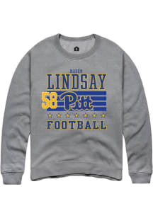 mason lindsay Rally Mens Grey Pitt Panthers NIL Striped Player Crew
