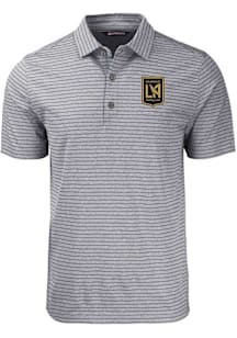 Cutter and Buck Los Angeles FC Mens Black Forge Stripe Short Sleeve Polo