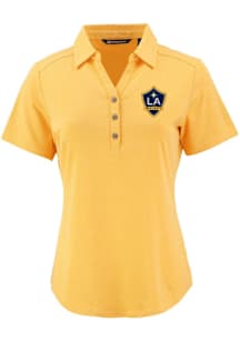 Cutter and Buck LA Galaxy Womens Yellow Forge Eco Polo Short Sleeve Polo Shirt