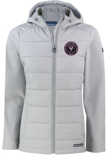 Cutter and Buck Inter Miami CF Womens Grey Evoke Hood Heavy Weight Jacket