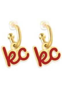 Kansas City EB &amp; Co Script Huggie Hoop Womens Earrings