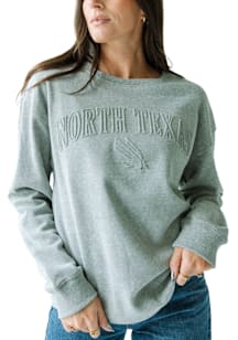 Gameday Social North Texas Mean Green Womens Grey Easley Crew Sweatshirt