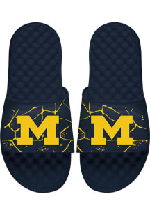 iSlide Primary 3 Pack Lifestyle Sock Michigan Wolverines Mens Slides - Navy Blue
