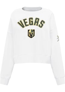 Pro Standard Vegas Golden Knights Womens White Classic Chenille Crew Sweatshirt