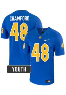 Nico Crawford Nike Youth Blue Pitt Panthers NIL Name And Number Football Jersey Jersey