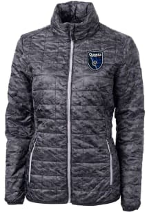 Cutter and Buck San Jose Earthquakes Womens Black Rainier PrimaLoft Printed Filled Jacket