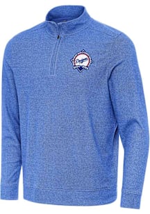 Antigua Los Angeles Dodgers Mens Blue Back to Back World Series Champions Subtle Long Sleeve Qtr Z..