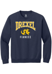Mens Drexel Dragons Navy Blue Summit Sportswear Fiancee Crew Sweatshirt