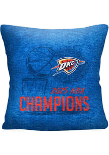 Oklahoma City Thunder 2025 NBA Finals Champions Double Sided Tapestry Throw Pillow - Blue