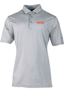 Columbia Virginia Cavaliers Mens Grey Vault Heat Seal Double Hit Short Sleeve Polo
