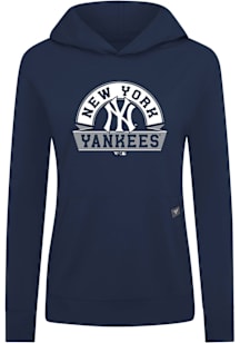 Levelwear New York Yankees Womens Navy Blue Relay Banner Arch Hooded Sweatshirt
