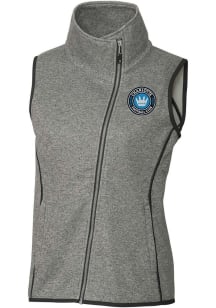 Cutter and Buck Charlotte FC Womens Grey Mainsail Asymmetrical Vest