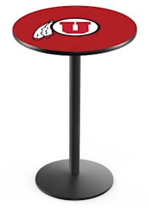 Utah Utes Black Round Base Pub Table