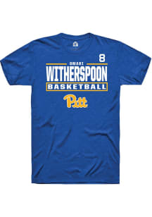 Omari Witherspoon Rally Mens Blue Pitt Panthers NIL Stacked Box Player T Shirt