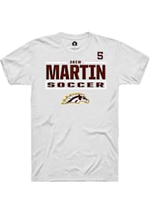 Drew Martin Western Michigan Broncos White NIL Stacked Box Short Sleeve Player T Shirt