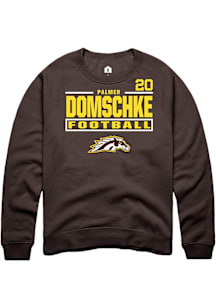 Palmer Domschke Western Michigan Broncos Mens Brown Football NIL Stacked Box Player Crew